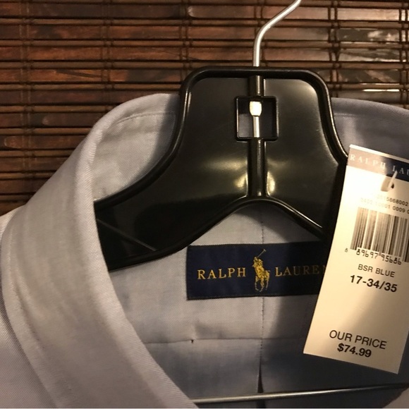 NWT Ralph Lauren Polo Mens Long Sleeve Button Down Shirt-BSR Blue 17-34/35 - Picture 2 of 7